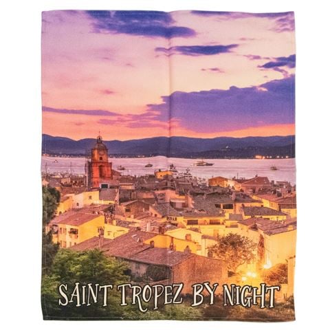 L'Ensoleillade - Tea Towel  Red & Purple St Tropez By Night
