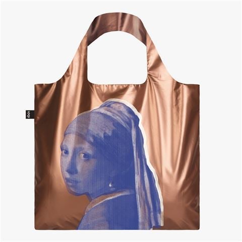 LOQI - M Coll. Johannes Vermeer Girl with a Pearl Earring Rose Gold Metallic Bag