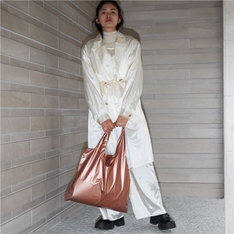 LOQI - Fashion Collection Rose Gold Bag w/Zip Pocket