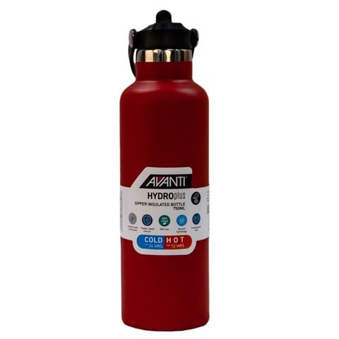 Avanti - HydroPlus Sipper Insulated S/Steel Bottle Flame Red 750ml