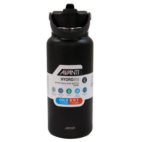 Avanti - HydroPlus Sipper Insulated S/Steel Bottle Black 950ml