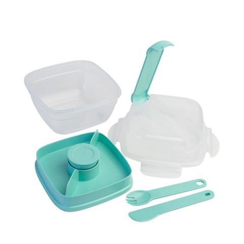 Lock & Lock - To Go 2 in 1 Salad Container Aqua