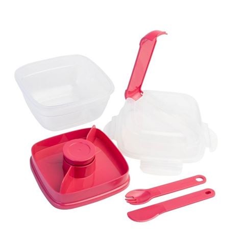 Lock & Lock To Go 2 in 1 Salad Container Hot Pink - Peter's of Kensington