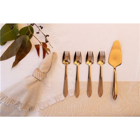 Splayds - Rose Gold-Tone Mirror Finish Cake Server & Splayd Set 5pce