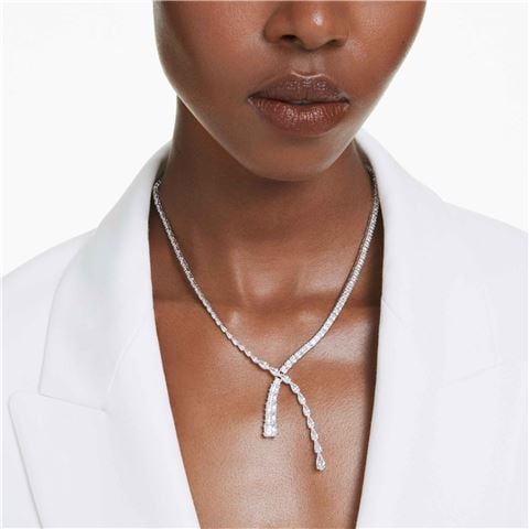 Swarovski Jewellery - Matrix Y Necklace Mixed Cuts White w/Rhodium-Plate