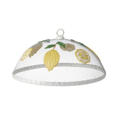 Coastal Home - Limone Mesh Food Cover 35cm White/Yellow