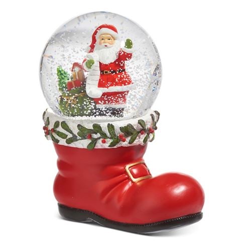 Raz Christmas Traditions 6.5 inch Santa Water Globe in Santa's Boot - Peter's of Kensington