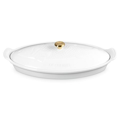 Le Creuset Stoneware Heritage Fish Baker White 1.6L - Peter's of Kensington