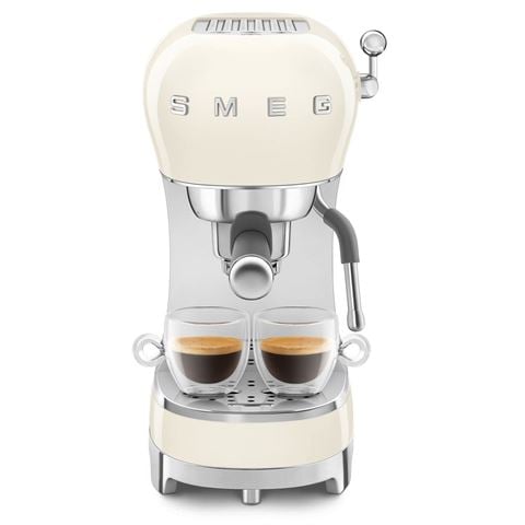 Smeg - 50's Style Espresso Manual Coffee Machine Cream ECF02CRAU