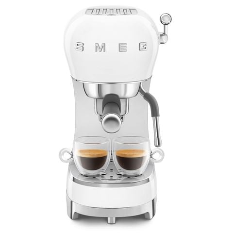 Smeg - 50's Style Espresso Manual Coffee Machine White ECF02WHAU