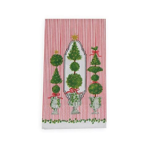 Caspari Guest Towel Set Napkin Eloise Red 33x40cm 15pce - Peter's of Kensington