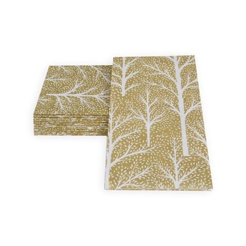 Caspari - Guest Towel Set Winter Trees Gold 40x33cm  15pce