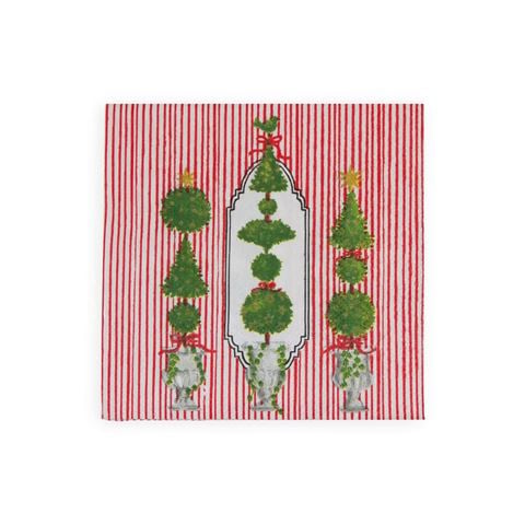 Caspari Cocktail Napkin Set Eloise Red 25x25cm 20pce - Peter's of Kensington