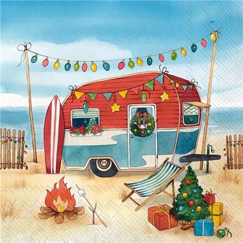 IHR Camping At The Sea Lunch Napkin 20pce - Peter's of Kensington