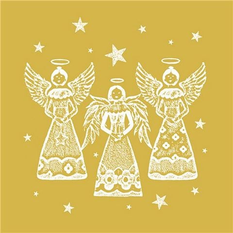 IHR - Lunch Napkin Set Bright Angels Gold 33x33cm 20pce