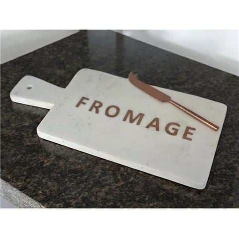 Flair Decor - Marble Fromage Rectangular Board w/Cheese Knife 40x18cm 2pce