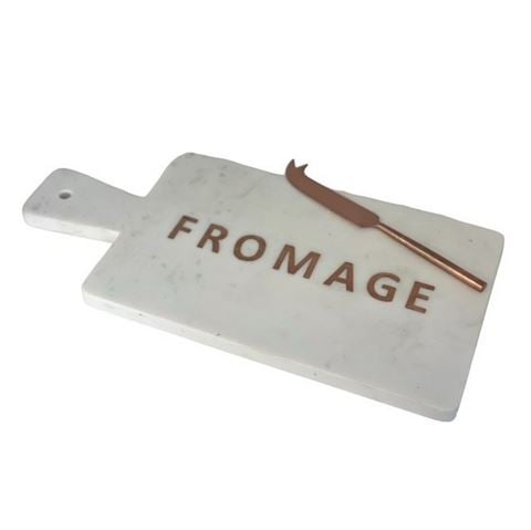 Flair Decor - Marble Fromage Rectangular Board w/Cheese Knife 40x18cm 2pce
