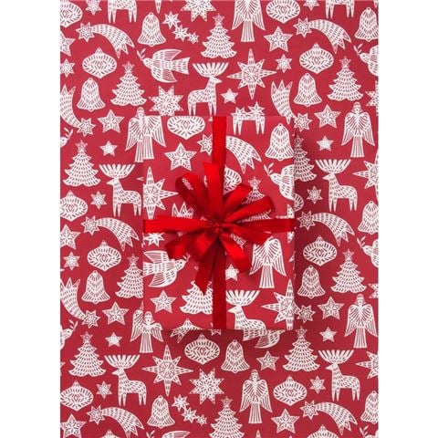 Vandoros - Adorn Wrapping Paper Red/White  76cm x 2.5m
