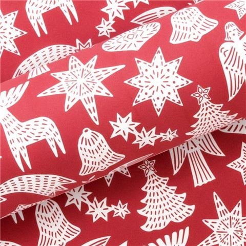 Vandoros - Adorn Wrapping Paper Red/White  76cm x 2.5m