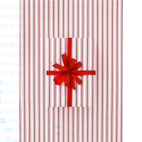 Vandoros - Rustic Stripe Wrapping Paper Red/White 76cmx2.5m