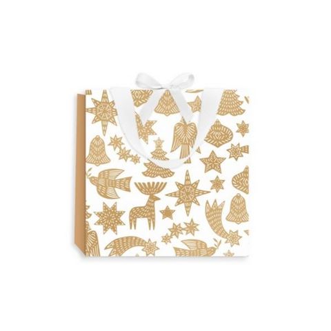 Vandoros - Adorn Luxe Giftbag White/Gold Small 25cm