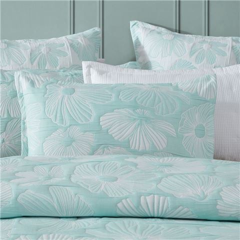 Logan & Mason - Poppi Aqua Quilt Cover Set King 3pce