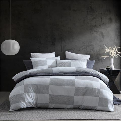 Logan & Mason Region Grey Quilt Cover Set King 3pce - Peter's of Kensington