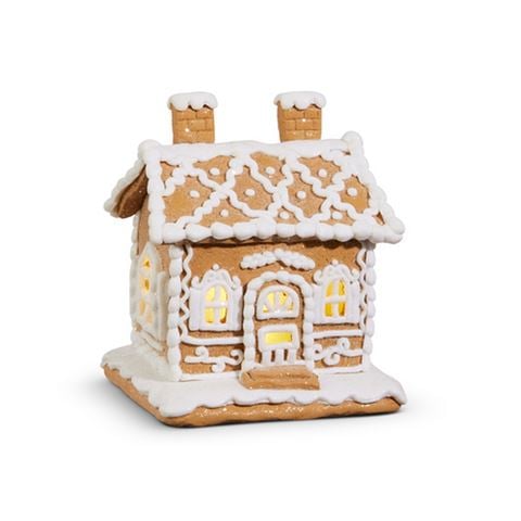 Raz Sugar & Spice Lighted Gingerbread House 15cm - Peter's of Kensington