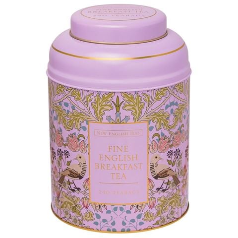 New English Teas Limited - Song Thrush Deluxe Tea Caddy w/240 English Tea Bags Pink 480g