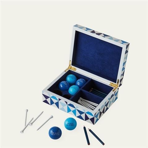 Jonathan Adler - Sorrento Lacquer Golf Gift Set w/Golf Balls, Tees & Pencils