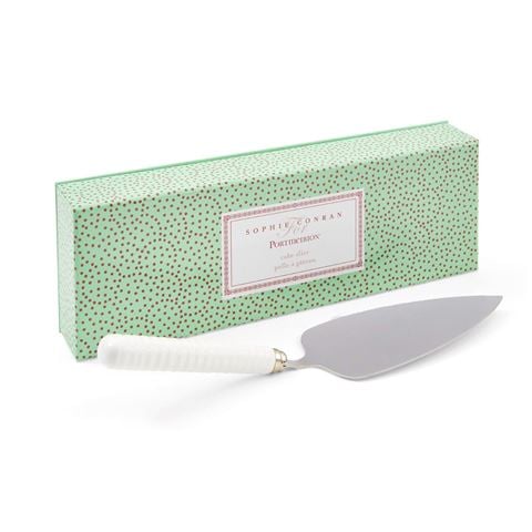 Portmeirion Sophie Conran Cake Server Silver/White 26cm - Peter's of Kensington