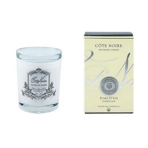 Cote Noire - Summer Pear Candle w/Silver Crest & Crystal Lid/Stand 185g