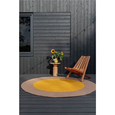 Brink & Campman Habitat Festival Round Outdoor Rug Yellow 200cm - Peter's of Kensington