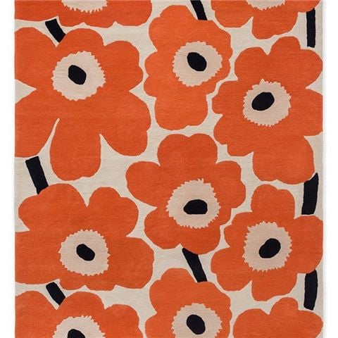 Marimekko Rug - Unikko Rug Orange Red 200x140cm