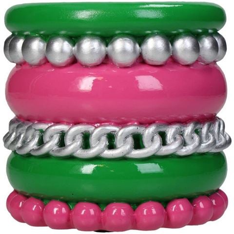 Kersten Bracelet Candle Holder Pink, Green & Silver 9.8cm - Peter's of Kensington