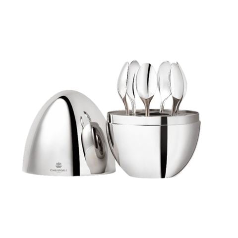 Christofle MOOD Silverplate Espresso Spoon Set w/Case 6pce - Peter's of Kensington