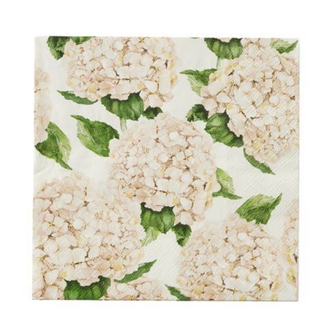 Coastal Home - Hydrangea 3-ply Napkin Set Ivory 33cm 20pce