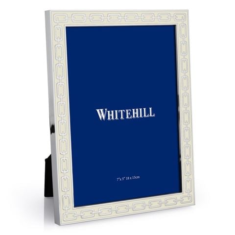 Whitehill Silver Link Photo Frame White 13x18cm - Peter's of Kensington