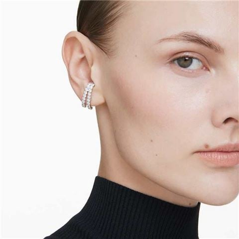 Swarovski Jewellery Matrix Ear Cuffs w/Rhodium Plate White - Peter's of Kensington