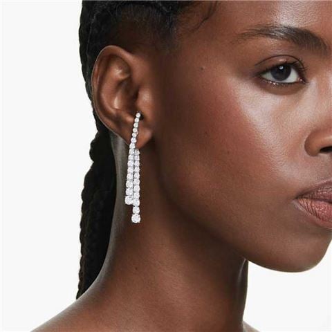 Swarovski Jewellery Matrix Gradient Drop Earrings w/Rhodium Plate White - Peter's of Kensington