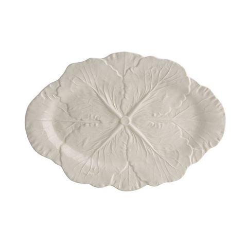 Bordallo Pinheiro - Cabbage Oval Platter White Small 37.5cm