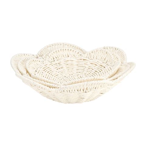 A.Trends Papier Woven Bowl Set White 3pce - Peter's of Kensington
