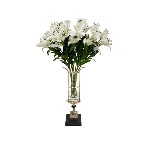 Cote Noire - Gold-Toned Glass Urn w/Black Marble Base