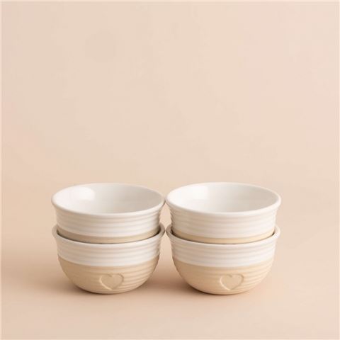 Mason Cash - Rustic Charm Mini Bowl Set Cream/Taupe 4pce