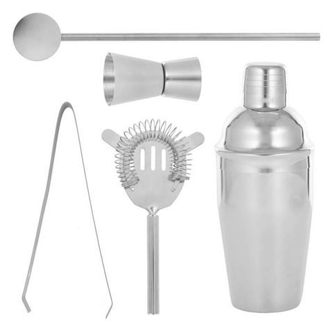 Coastal Home - Boothby S/Steel Cocktail Set w/Silver-Tone Finish 5pce