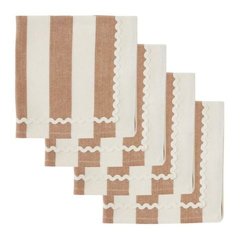 Coastal Home - Orla Cotton Napkin Set Terra/Ivory 40x40cm 4pce
