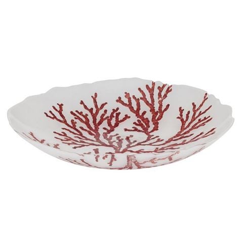 Coast To Coast Atoll Ceramic Bowl White/Red 7.5cmx40cm - Peter's of Kensington