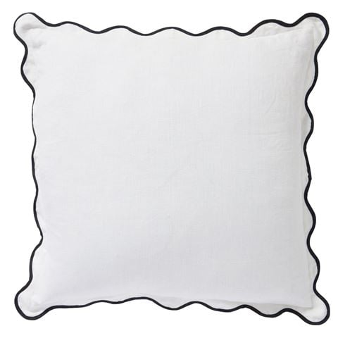Paloma - Linen Scallop Cushion Blanc 55x55cm