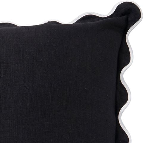 Paloma - Linen Scallop Cushion Black 55x55cm