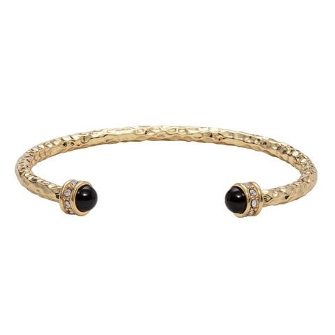 Halcyon Days - Hammered Black & Gold Torque Bangle
